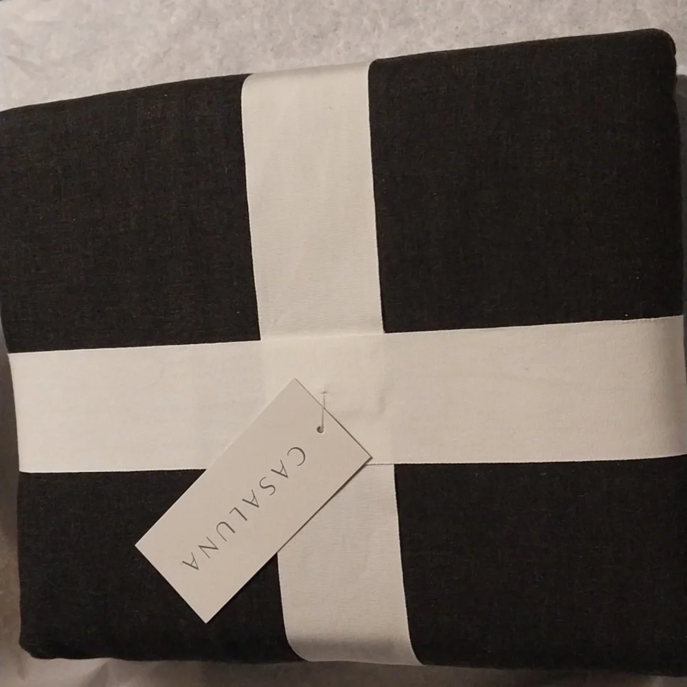 Casaluna King Duvet Set Black Cotton/ Cashmere